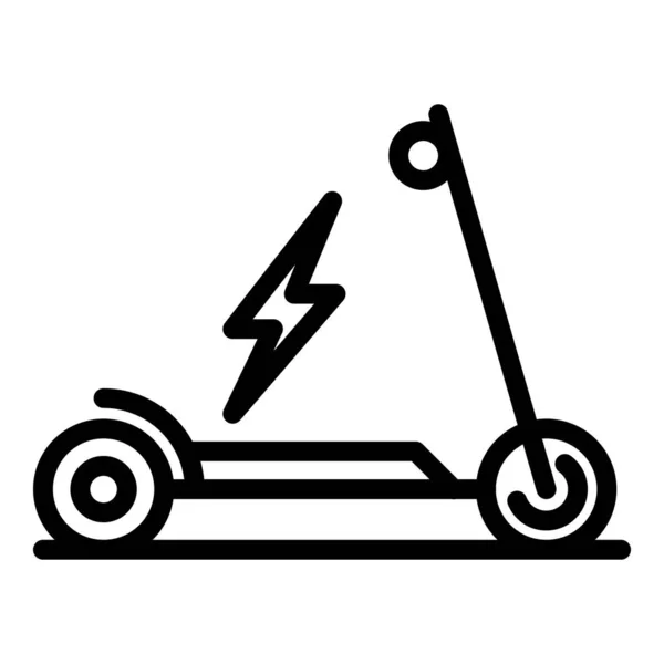 Schnellladung Elektroroller Symbol, umreißen Stil — Stockvektor