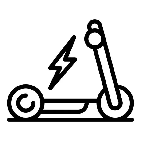 Manejar icono de scooter eléctrico, estilo de contorno — Vector de stock