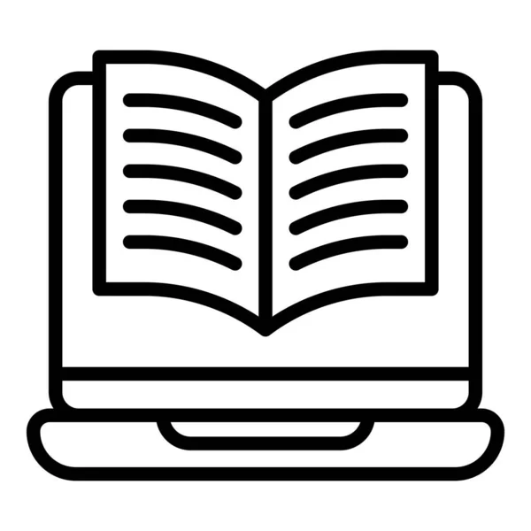 Portátil icono de ebook abierto, estilo de esquema — Archivo Imágenes Vectoriales