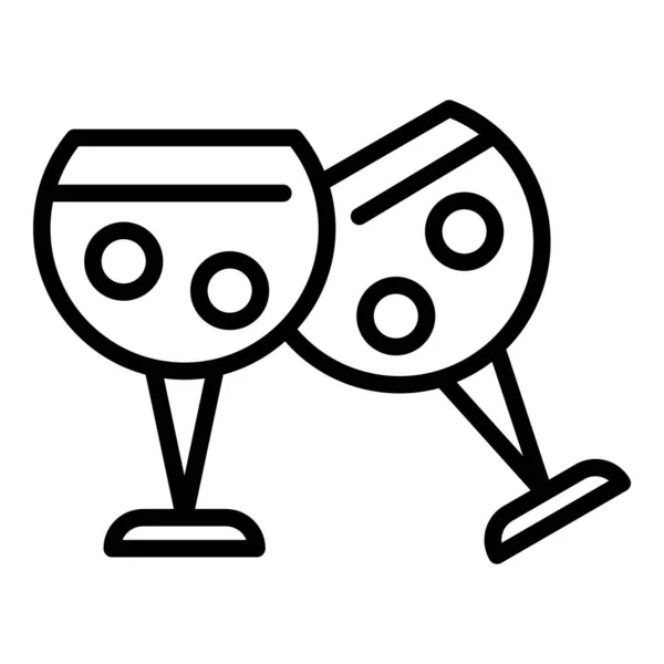 Cheers glasses icon, outline style — Stock Vector