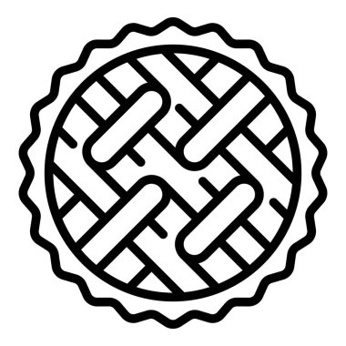 Kahvaltı elmalı turta ikonu, taslak tarzı