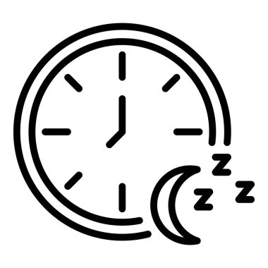 Sağlıklı yaşam tarzı uyku ikonu, ana hatlar tarzı