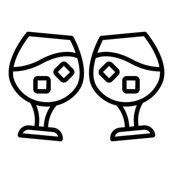 Proost wijn icoon, outline stijl — Stockvector