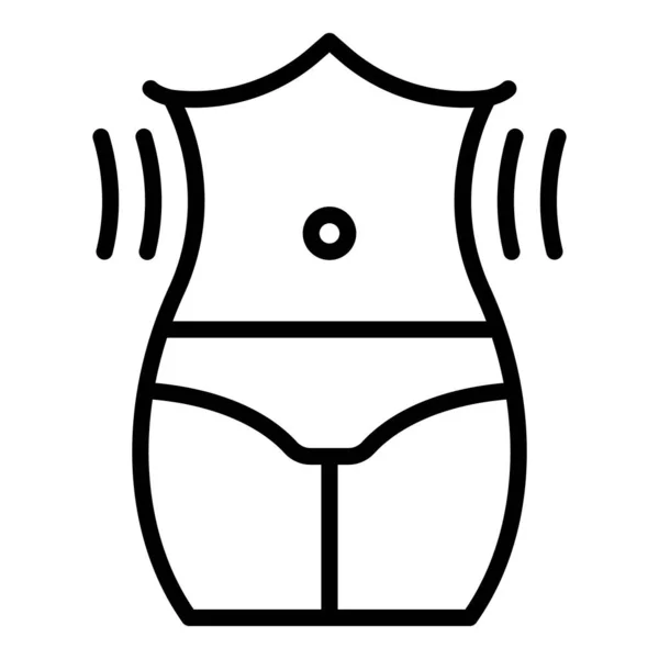 Fitness dívka tělo ikona, obrys styl — Stockový vektor