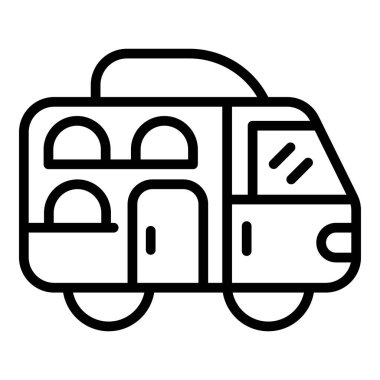 Aile kampı otomobil simgesi, özet biçimi