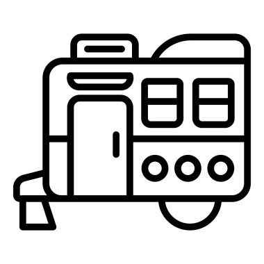 Seyahat kampı karavan simgesi, taslak biçimi