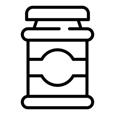 Çikolata ezmeli kahvaltı ikonu, taslak tarzı.