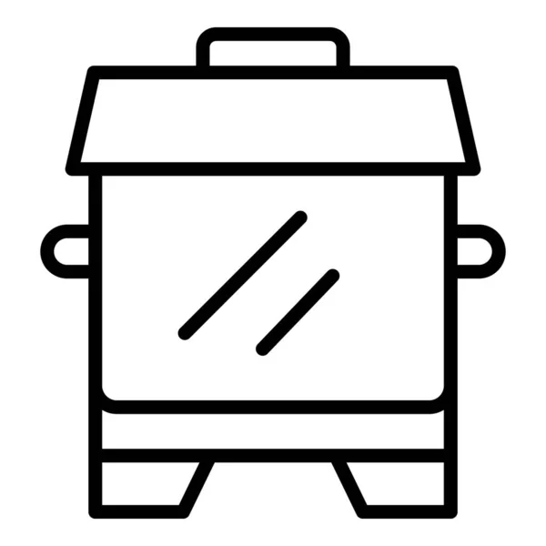 Cook smoker icon, outline style — Stock Vector