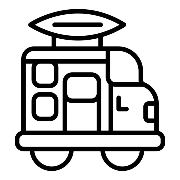 Camperpictogram, contourstijl — Stockvector