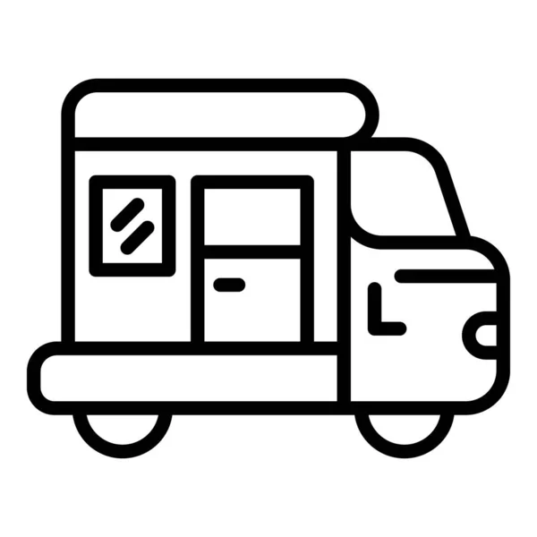 Icono de bus de campamento, estilo de esquema — Vector de stock