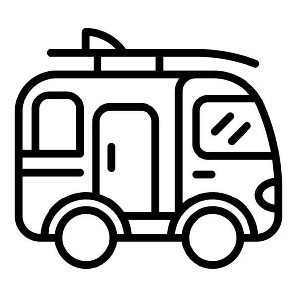 Camp surf bus icon, outline style — Stock Vector