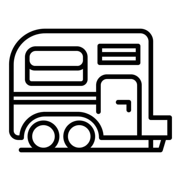 Icono del remolque de viaje, estilo de esquema — Vector de stock