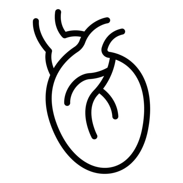 Icono del corazón humano, estilo de contorno — Vector de stock