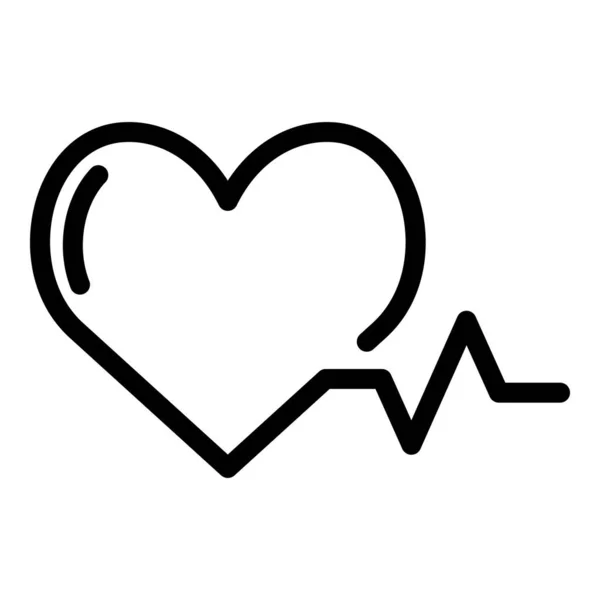 Icona del battito cardiaco, stile contorno — Vettoriale Stock