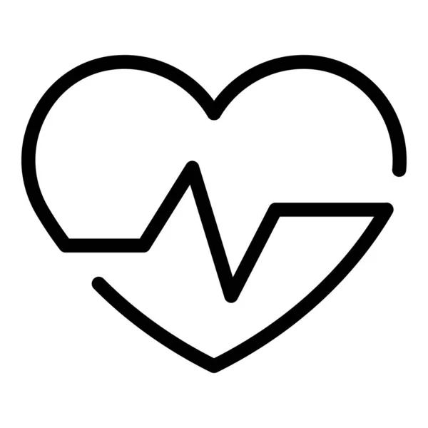 Ikona pulsu serca, styl konturu — Wektor stockowy