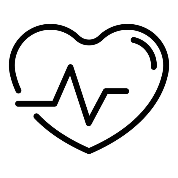 Healthy heart cardio icon, outline style — Stock Vector