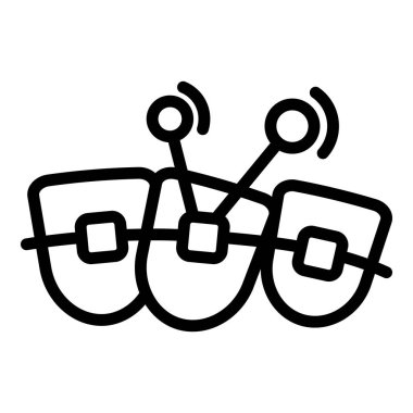 İnsan diş teli simgesi, dış hat biçimi