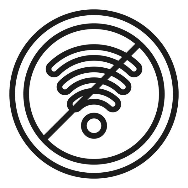 Geen wifi icoon, outline stijl — Stockvector