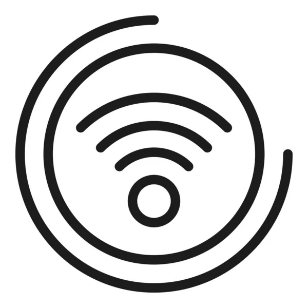 Wifi cirkel pictogram, omtrek stijl — Stockvector