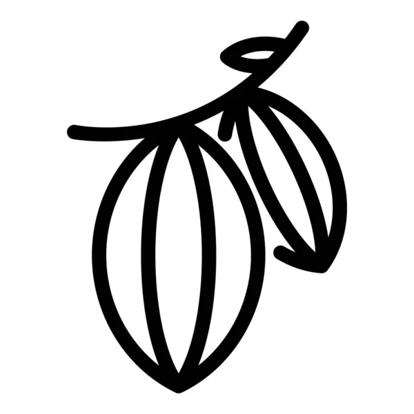 Organické kakaové boby ikona, obrys styl — Stockový vektor