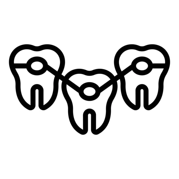 Значок зубного бекона, стиль контура — стоковый вектор