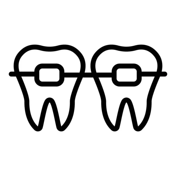 Значок стоматолога, стиль контура — стоковый вектор