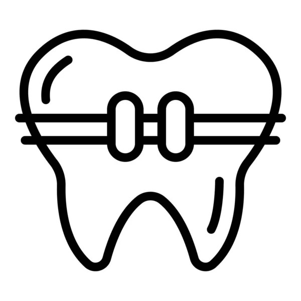 Klinische beugels icoon, omtrek stijl — Stockvector