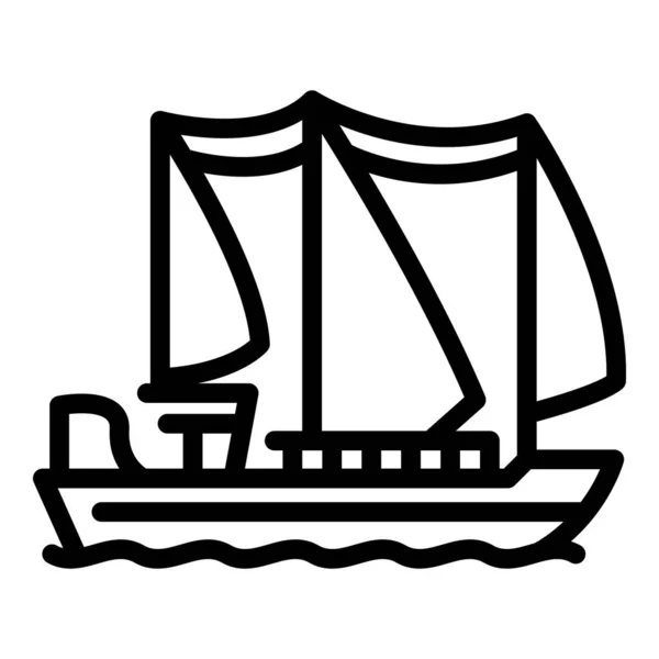 Icono de barco turco, estilo de esquema — Vector de stock