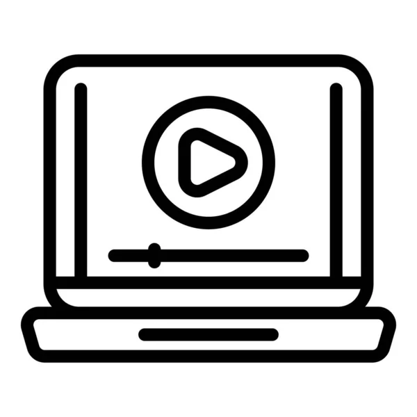 Videocursus icoon, contourstijl — Stockvector