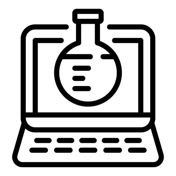 Online chemie icoon, outline stijl — Stockvector