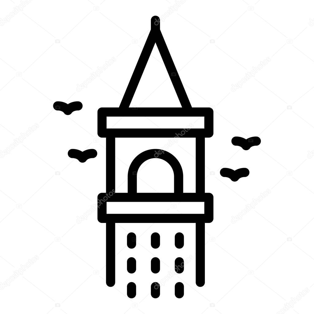 Galata tower icon, outline style