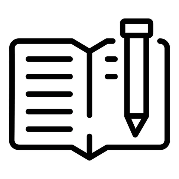 Icono de libro abierto, estilo de esquema — Vector de stock