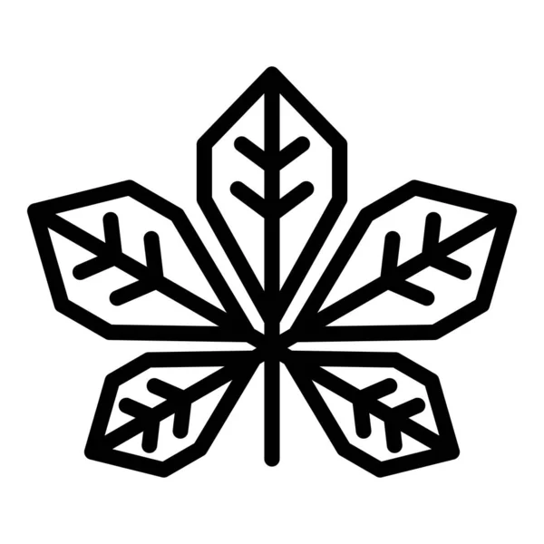 Botanisches Kastanienblatt-Symbol, Umrissstil — Stockvektor