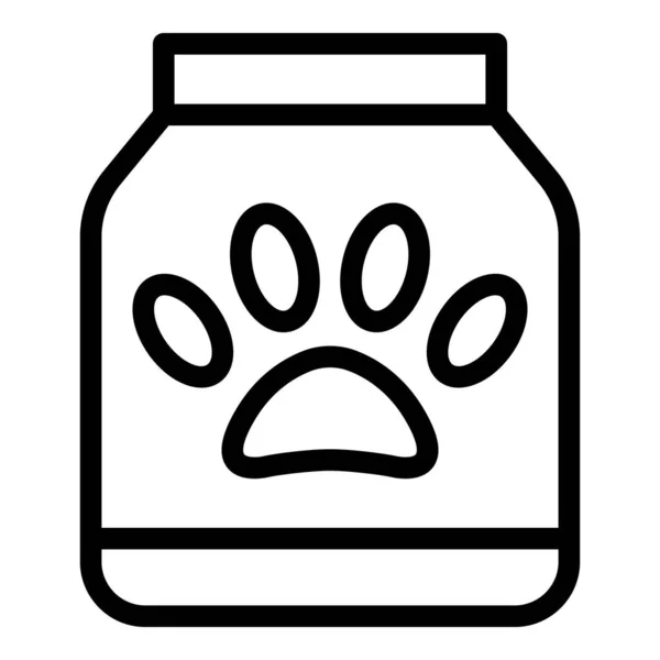 Icône de nourriture pour chien animal de compagnie, style contour — Image vectorielle