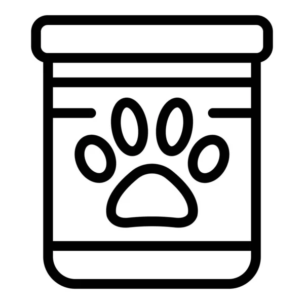 Konzervované psí jídlo ikona, obrys styl — Stockový vektor
