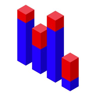 Grafik sütun simgesi, izometrik biçimi