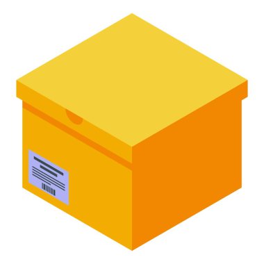 Kutu çevrimiçi alışveriş simgesi, izometrik biçim