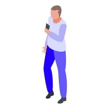 Cep telefonu ödeme simgesi, izometrik biçim