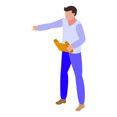 Papirüs akıl hocası simge, izometrik biçimi göster