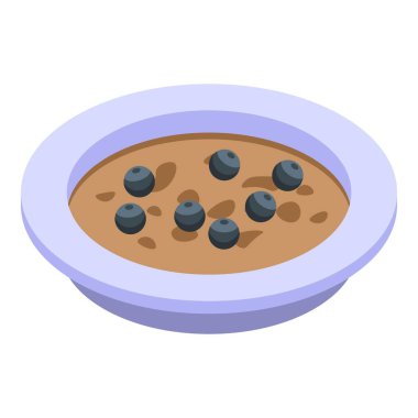 Sağlıklı kahvaltı dut ikonu, izometrik stil