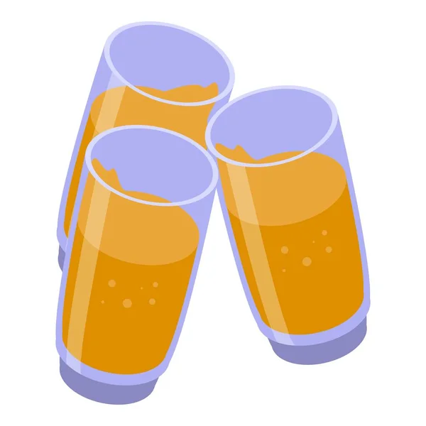 Bicchieri di birra applausi icona, stile isometrico — Vettoriale Stock