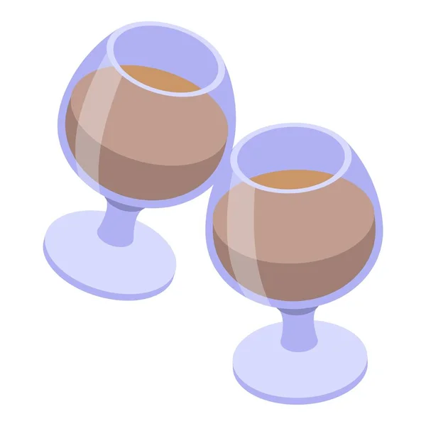 Getränke Glas jubelt Symbol, isometrischer Stil — Stockvektor