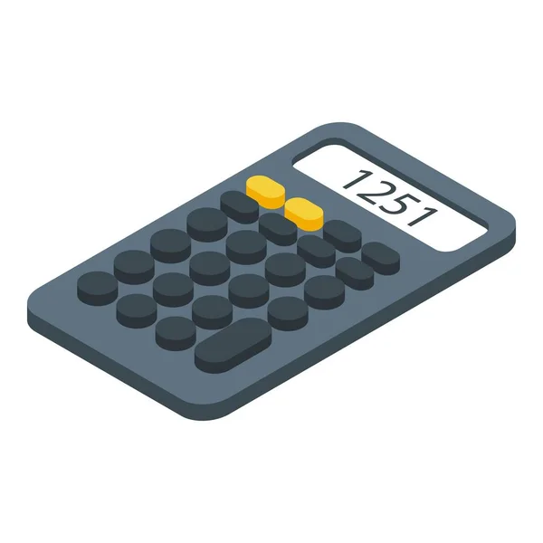 Informe icono de la calculadora, estilo isométrico — Vector de stock