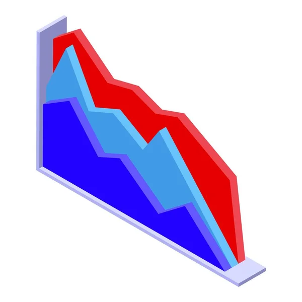 Éves grafikon ikon jelentése, izometrikus stílus — Stock Vector