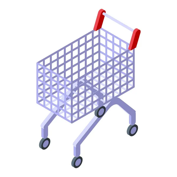 Shop cart icône d'achat en ligne, style isométrique — Image vectorielle