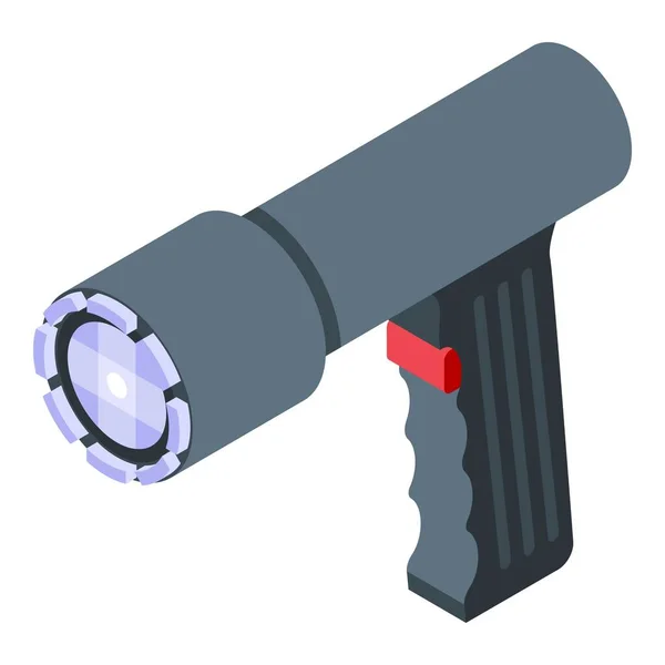 Flashlight taser icon, isometric style — Stock Vector