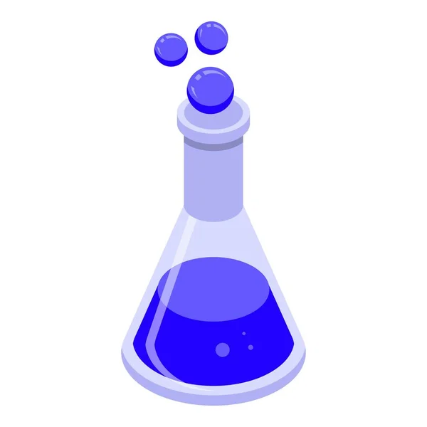 Online školení chemické baňky ikona, izometrický styl — Stockový vektor