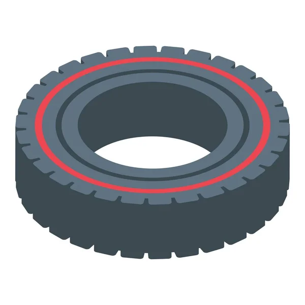Culturismo icono de entrenamiento de neumáticos, estilo isométrico — Vector de stock