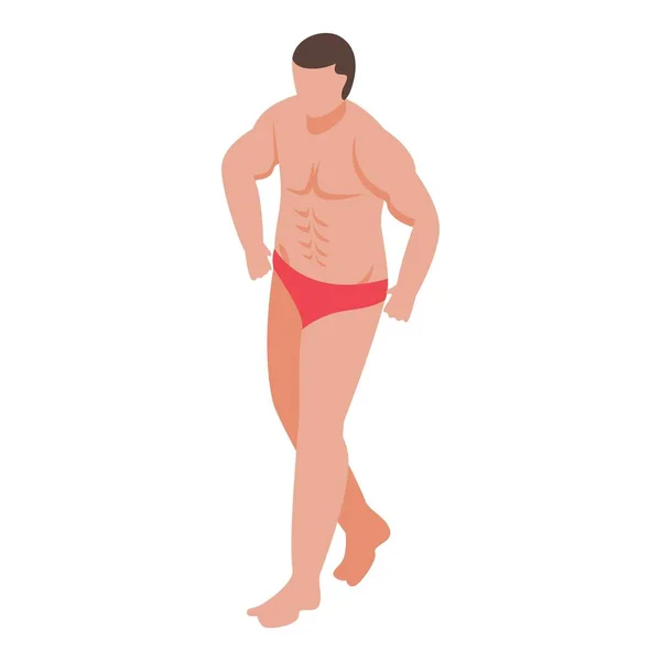 Mann Bodybuilding-Ikone, isometrischer Stil — Stockvektor