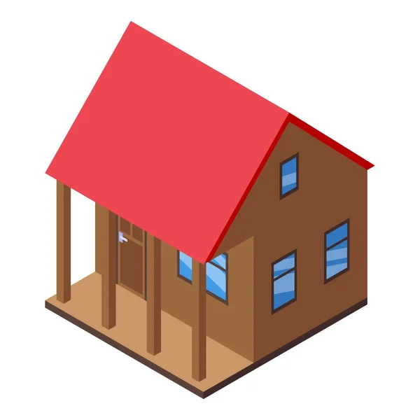 Casa icono de subasta, estilo isométrico — Vector de stock